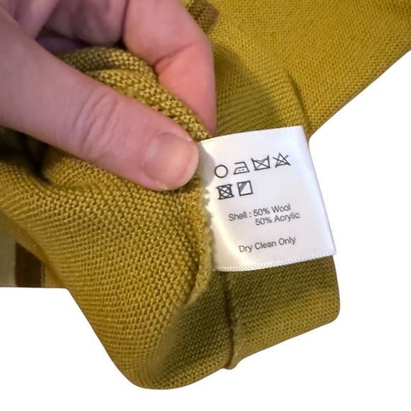 Awake NY Men's Wool Striped Yellow Cardigan Size XL - Picture 7 of 7